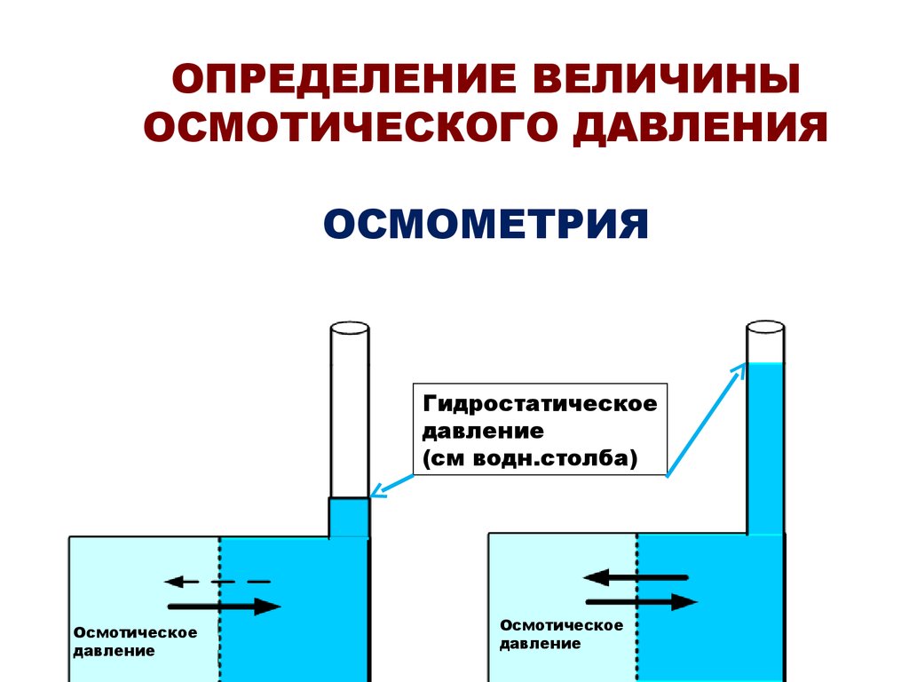 Поддержания осмотического давления