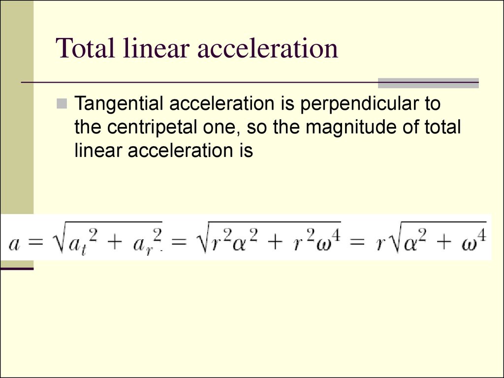Total linear acceleration