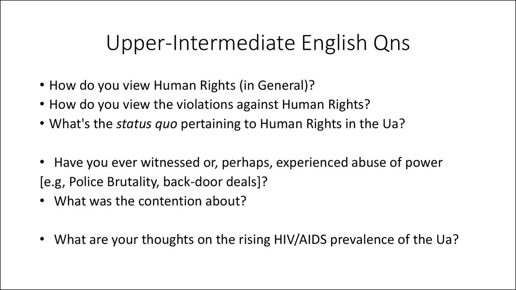 Upper-Intermediate English Qns