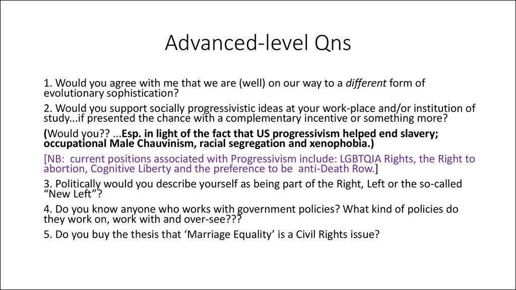 Advanced-level Qns