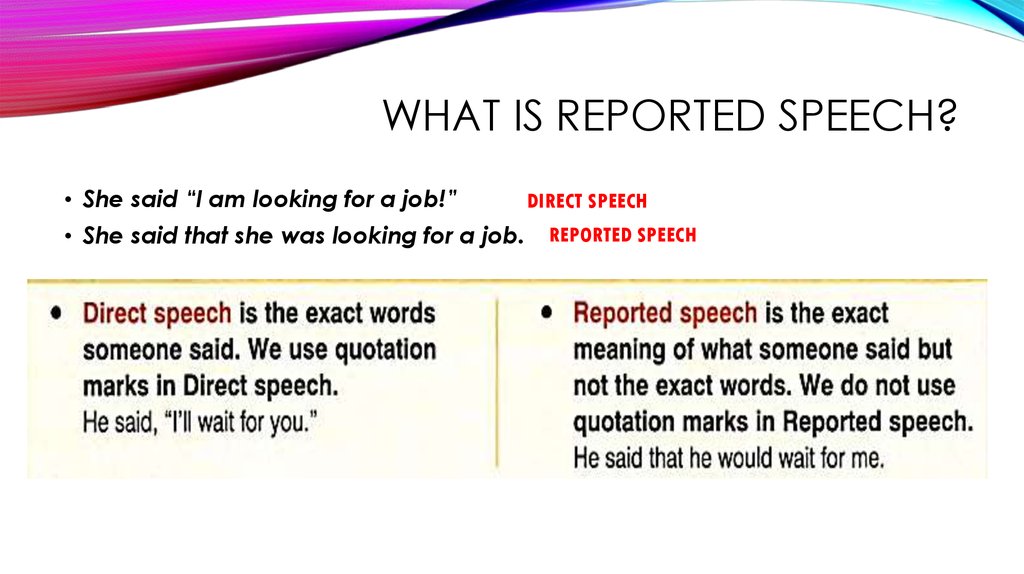 is reported speech meaning