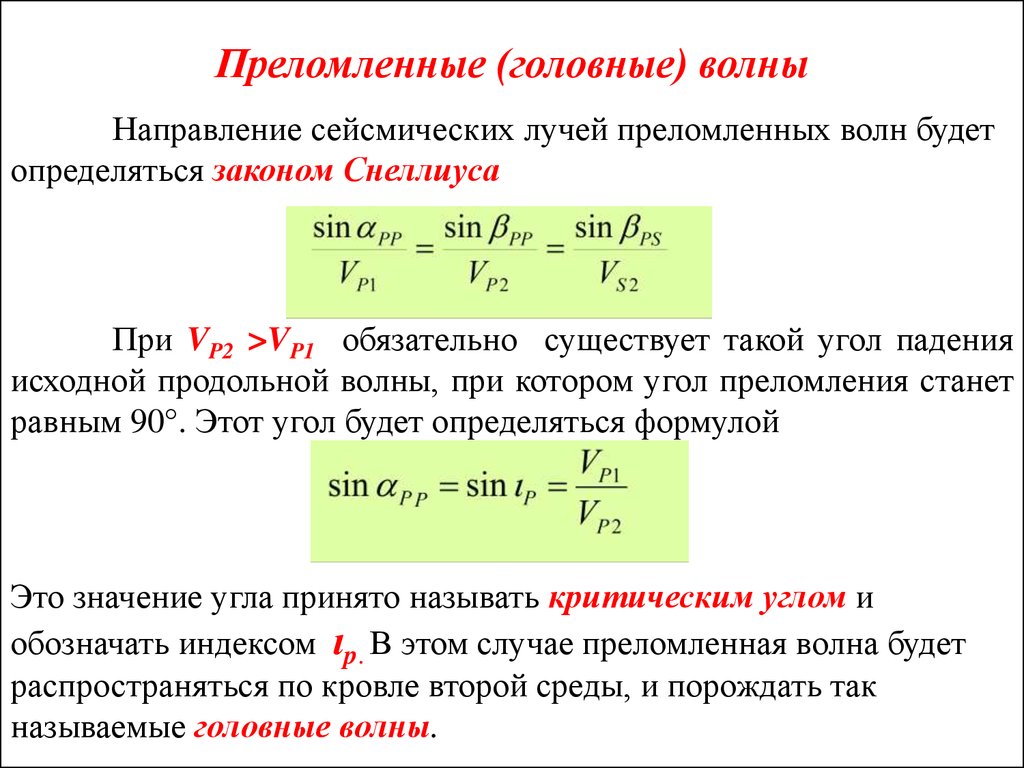 Преломленные (головные) волны