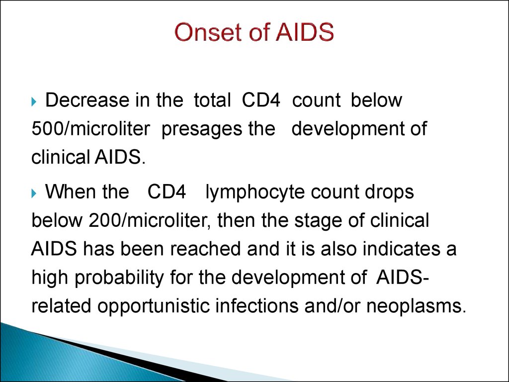 Onset of AIDS