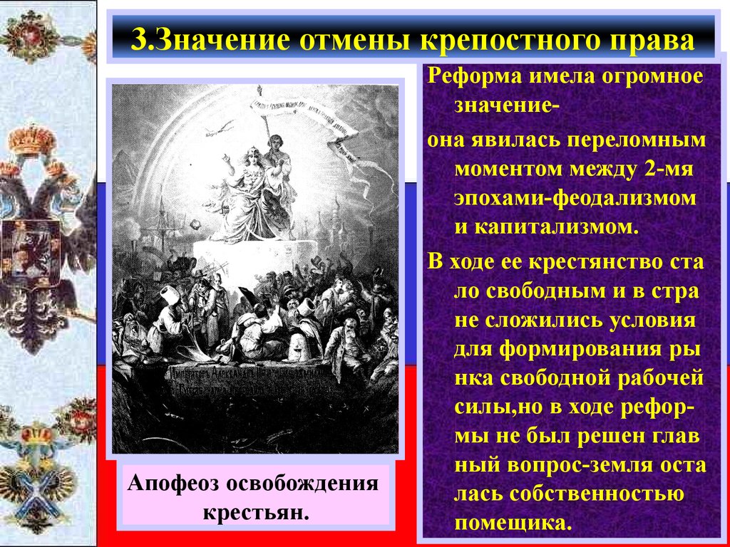 Третий смысл. Сообщение о освобождении крестьян. Отмена крепостного права. Доклад освобождение крестьян. Освобождение крестьян 19 века.