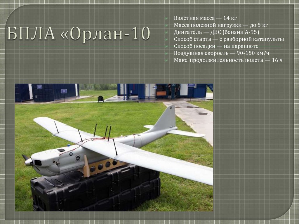 Беспилотные воздушные судна 8 класс сообщение. БПЛА Орлан-10. Беспилотный аппарат Орлан-10. Орлан 10 е беспилотник. Российский БПЛА Орлан-10.