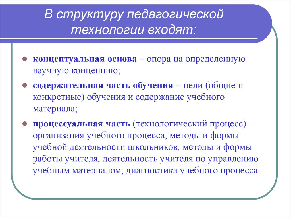 Структура педагогической технологии презентация