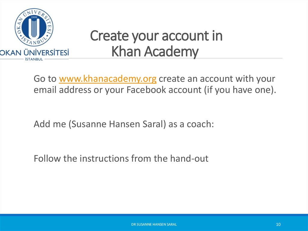Create your account in Khan Academy