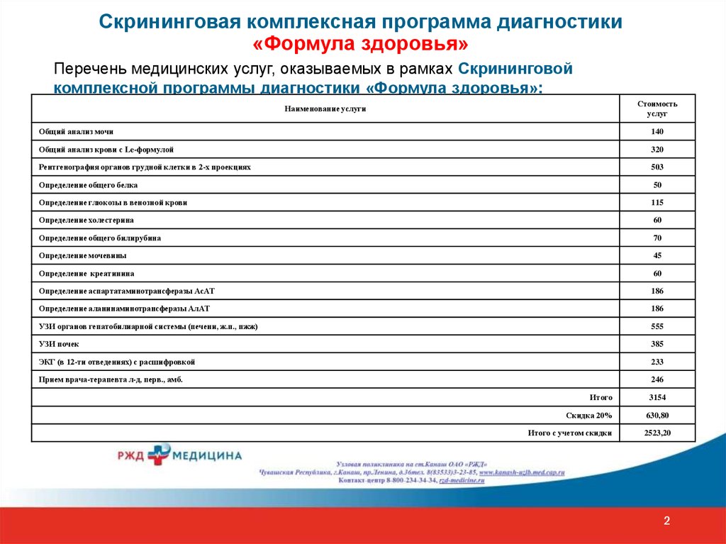 Здоровье прайс лист. Комплексная скрининг программа. Медицинские услуги перечень. План диагностики. Перечень комплексных программ.