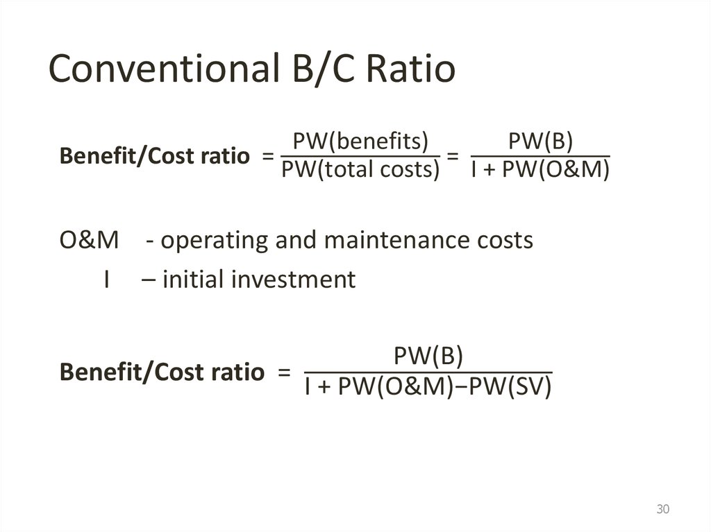 Conventional B/C Ratio