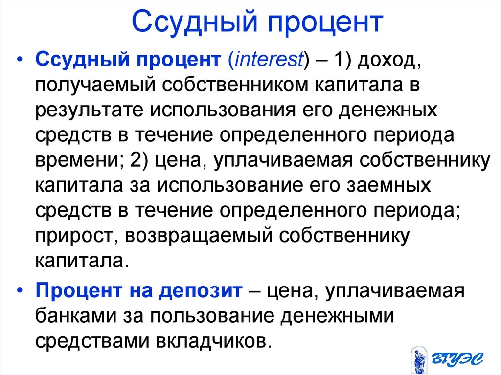 Ссудный процент презентация