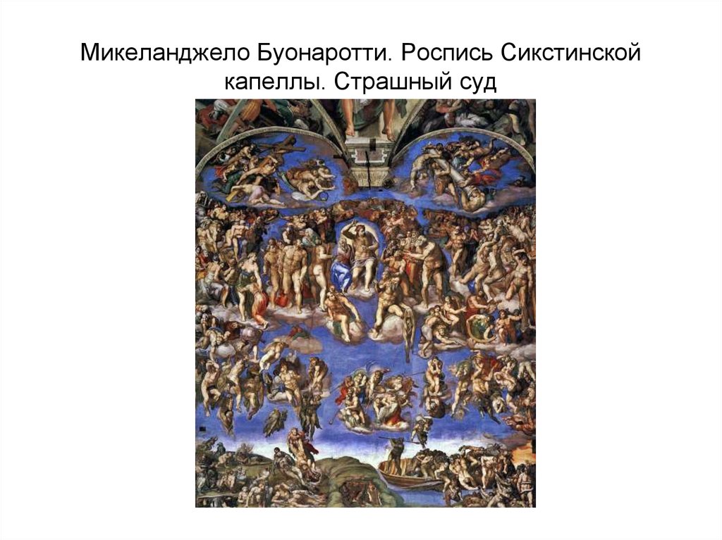 Микеланджело Буонаротти. Роспись Сикстинской капеллы. Страшный суд