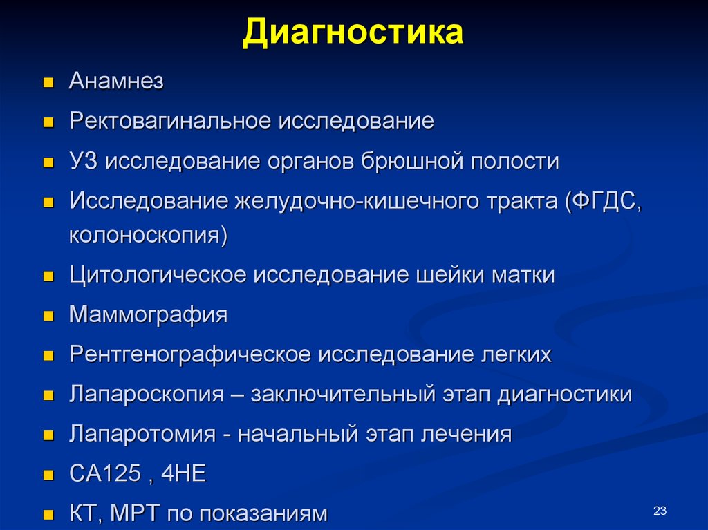 Ранняя стадия рака яичников. Общее абдоминальное исследование. Ректовагинальное исследование. Показания ректовагинального исследования. Ректовагинальное исследование заключение.