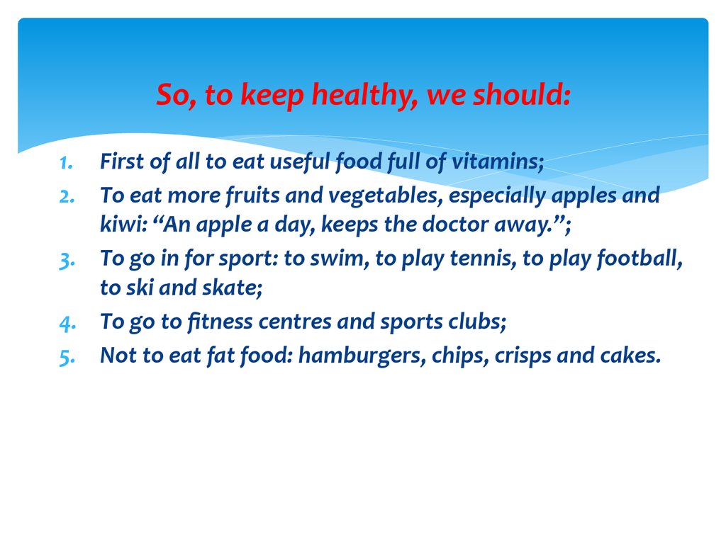  Healthy lifestyle - 