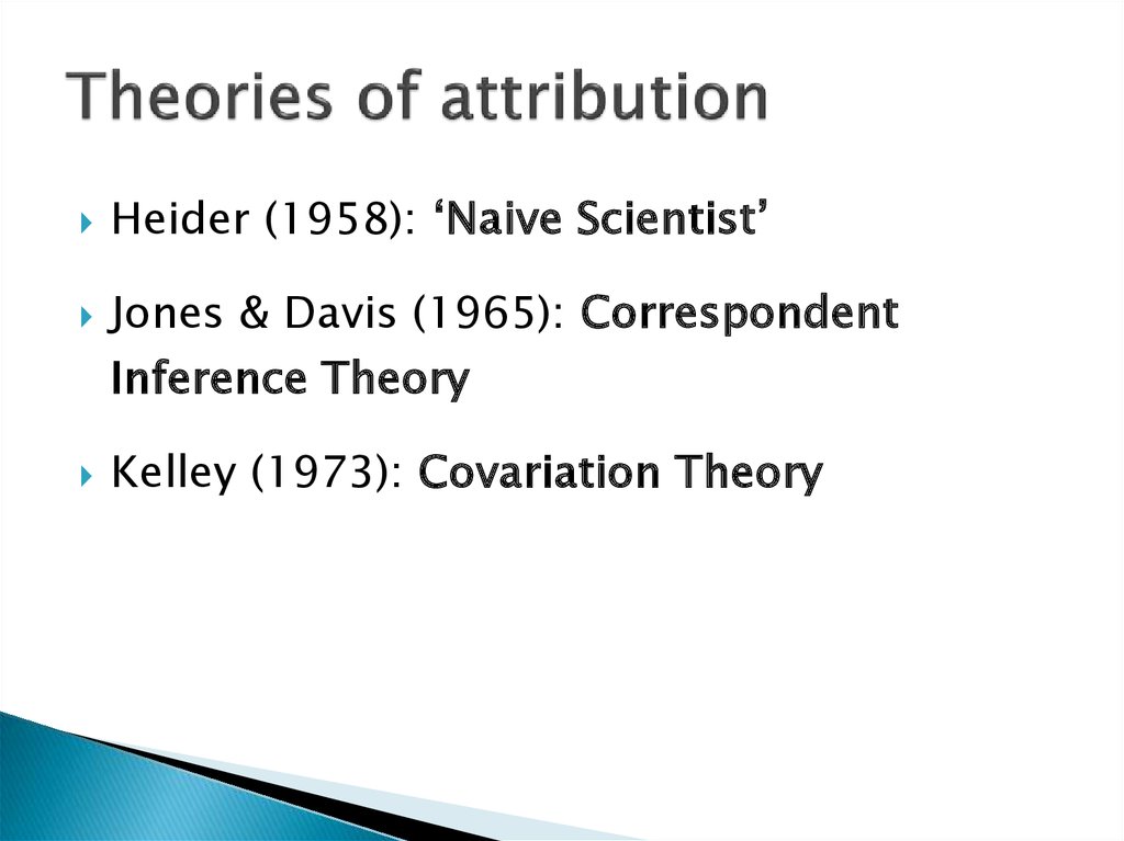 Theories of attribution