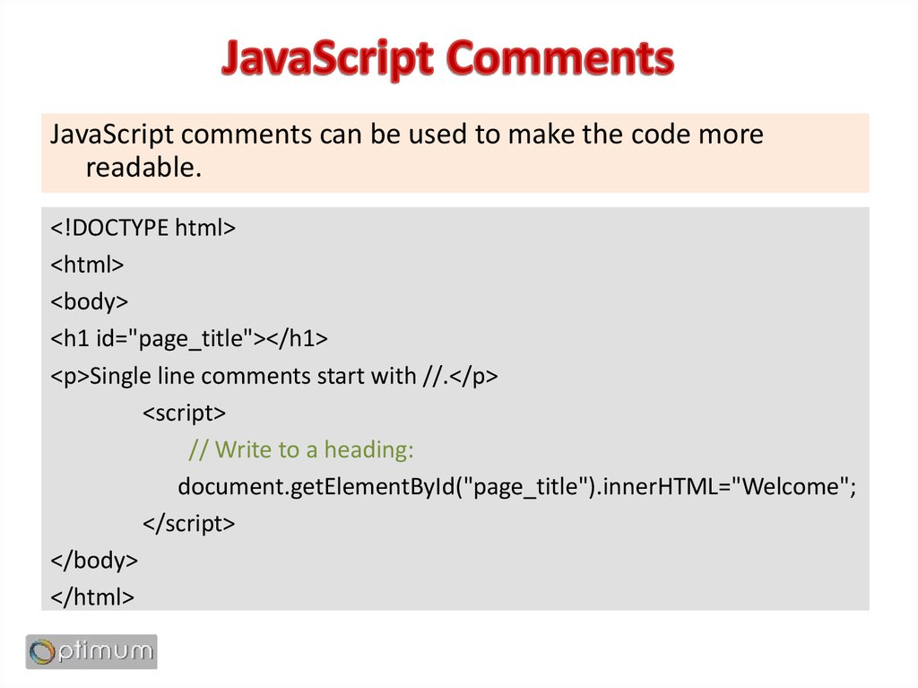 JavaScript Comments