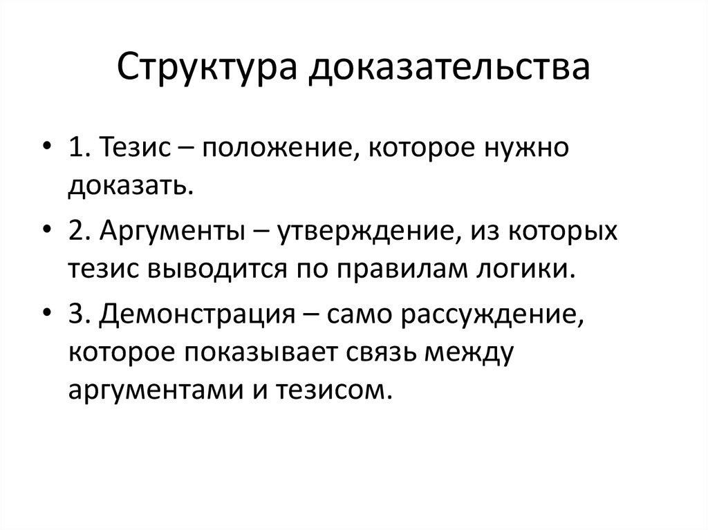 Какие доказательства текста. Какова структура доказательства. Логическое доказательство и его структура. Структура косвенного доказательства. Структура доказательства в логике.