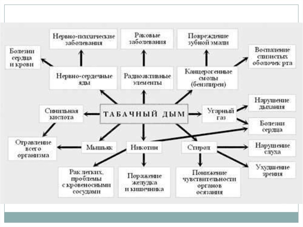 Вред курения схема