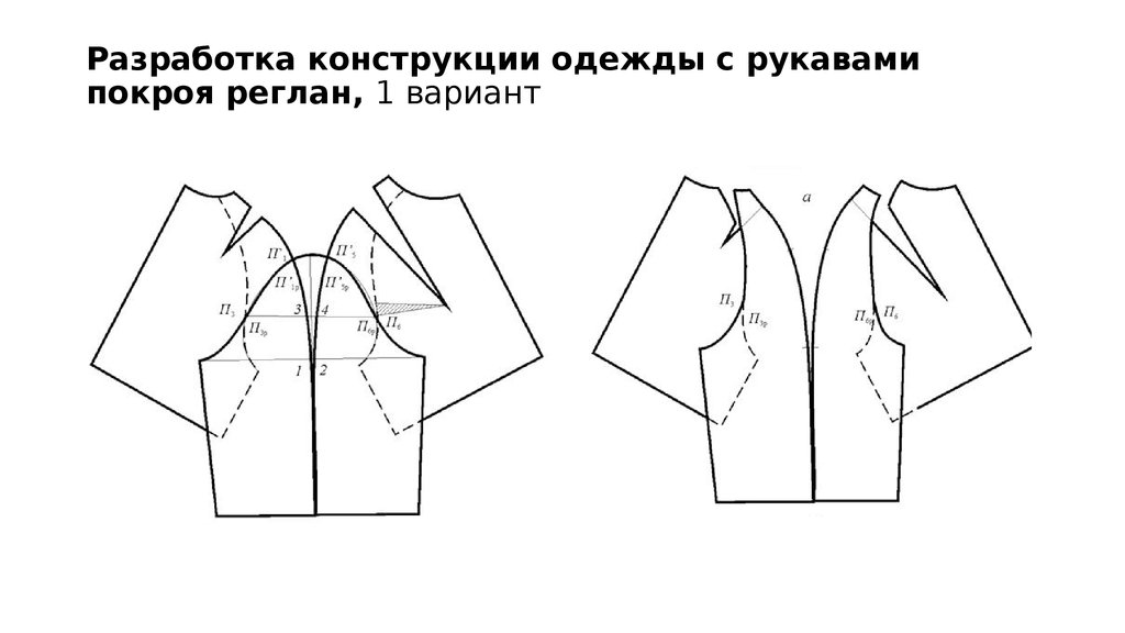 Рукав реглан технический рисунок