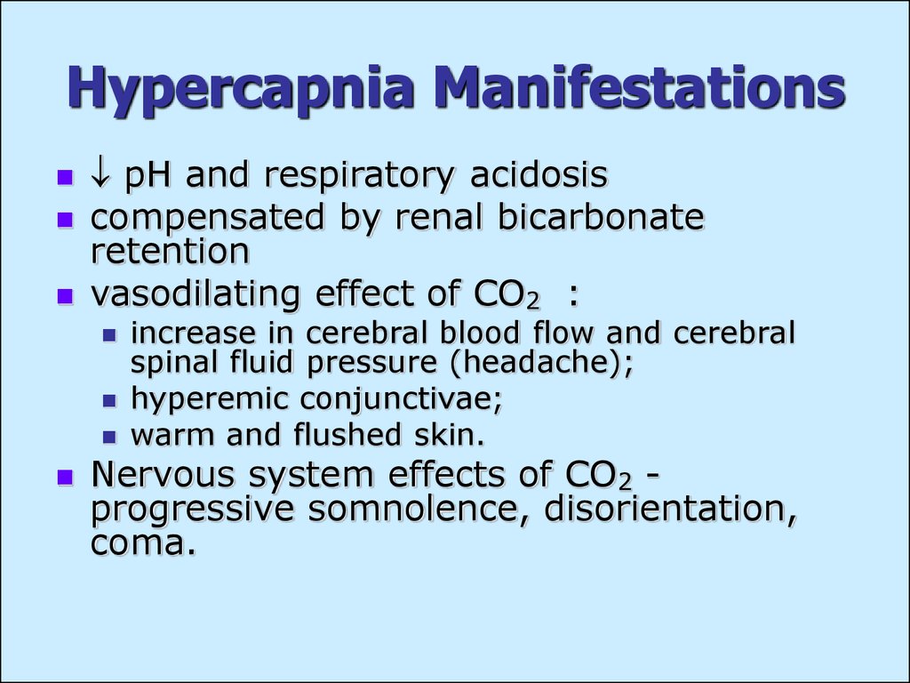 Hypercapnia Manifestations