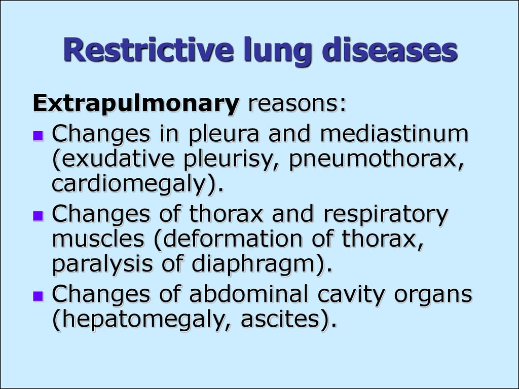 would restrictive lung disease increase dead space