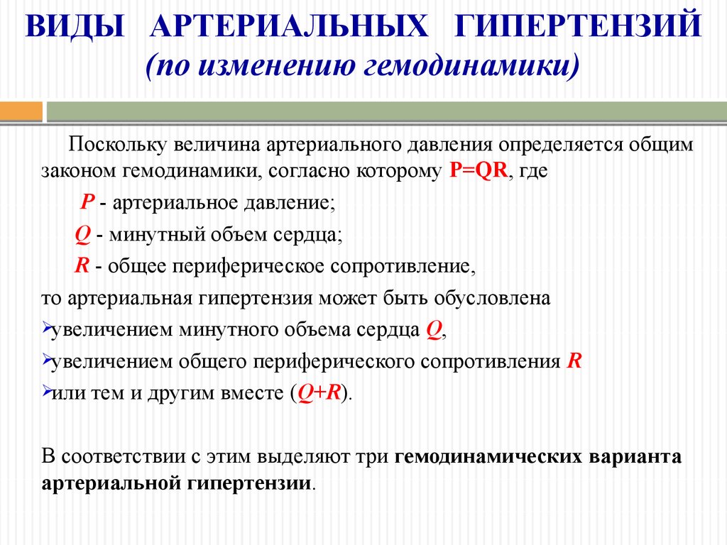 Виды артериальной гипертензии