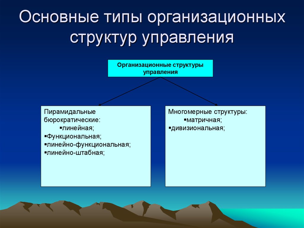 Виды организационных структур презентация