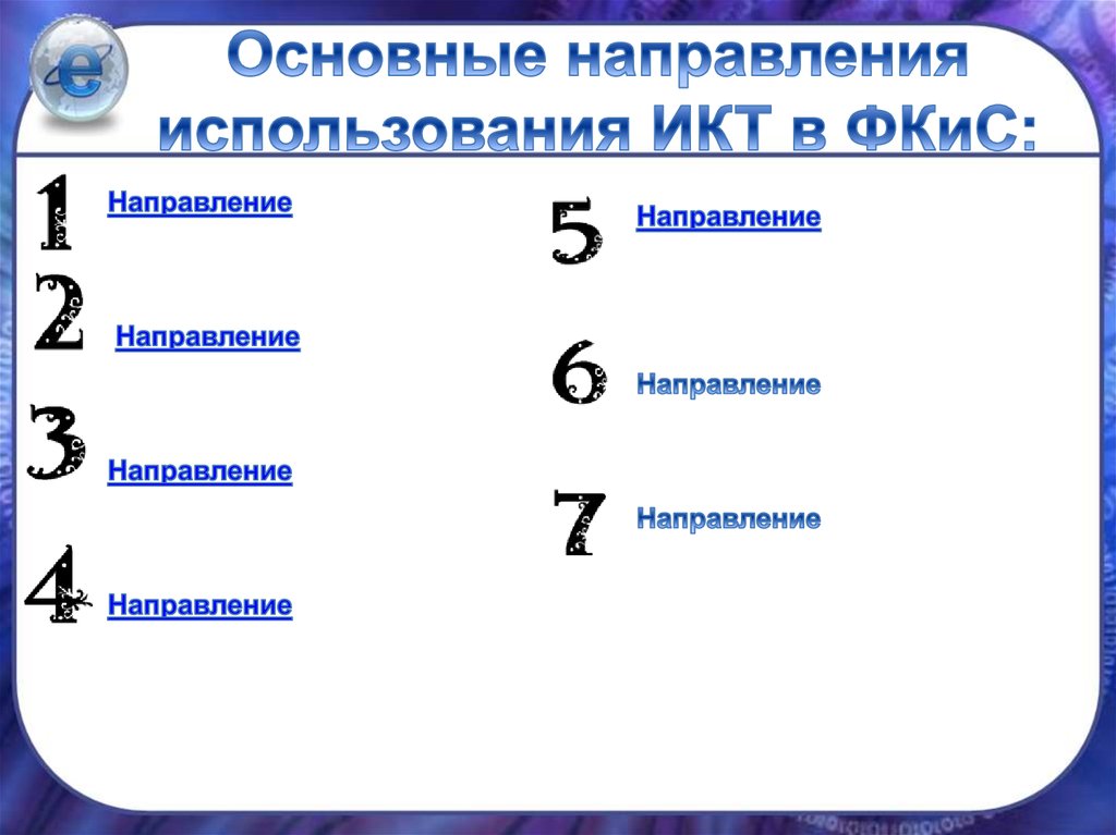 Основные направления использования ИКТ в ФКиС: