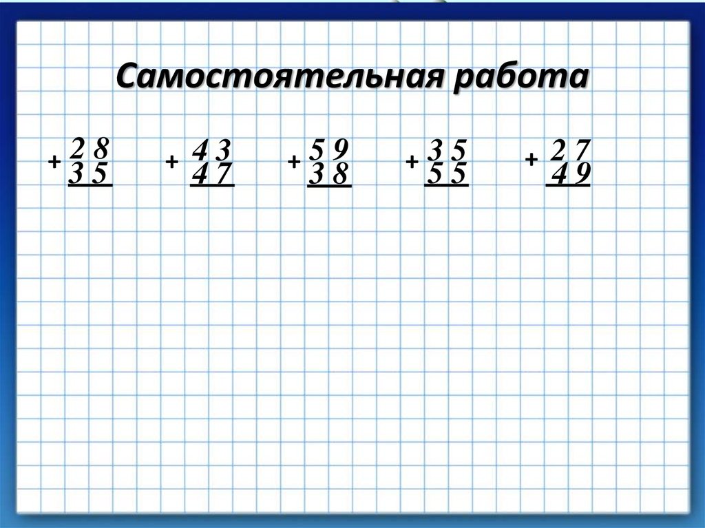 Письменное сложение и вычитание двузначных чисел 2 класс столбиком презентация