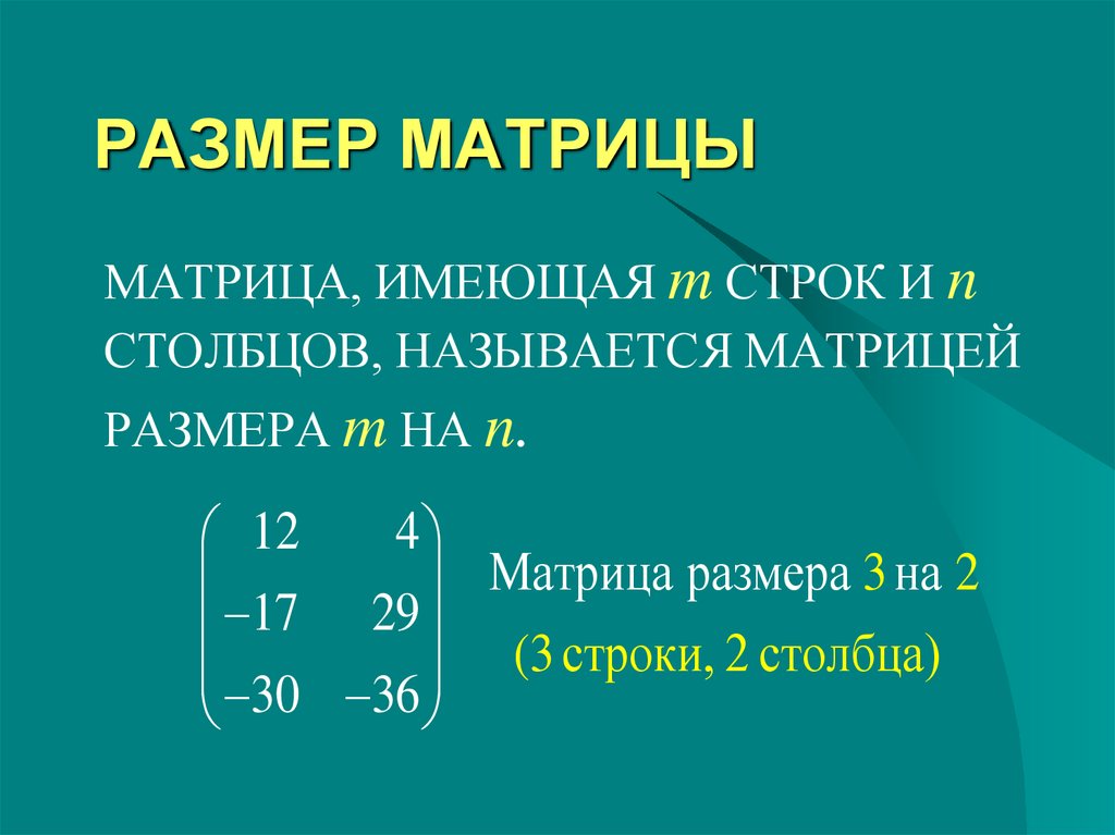 Матрица размерности 2