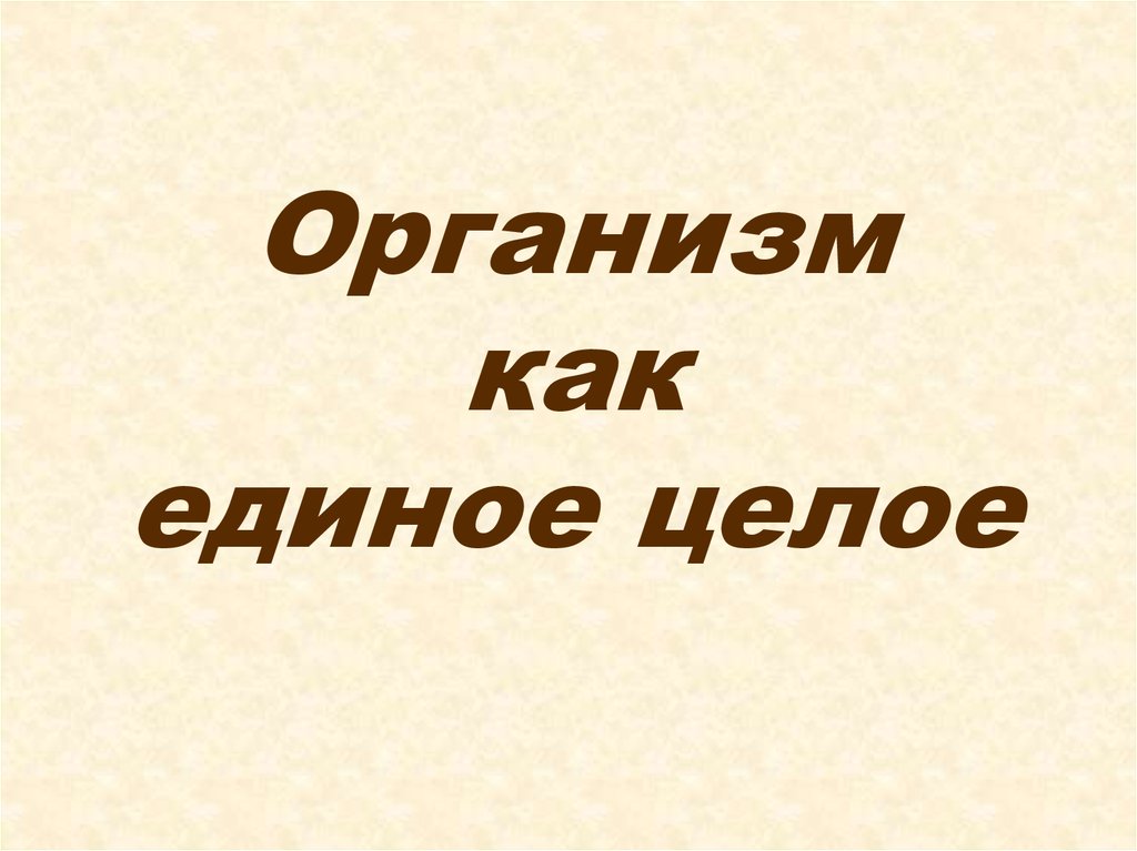 Организм как единое целое рисунок