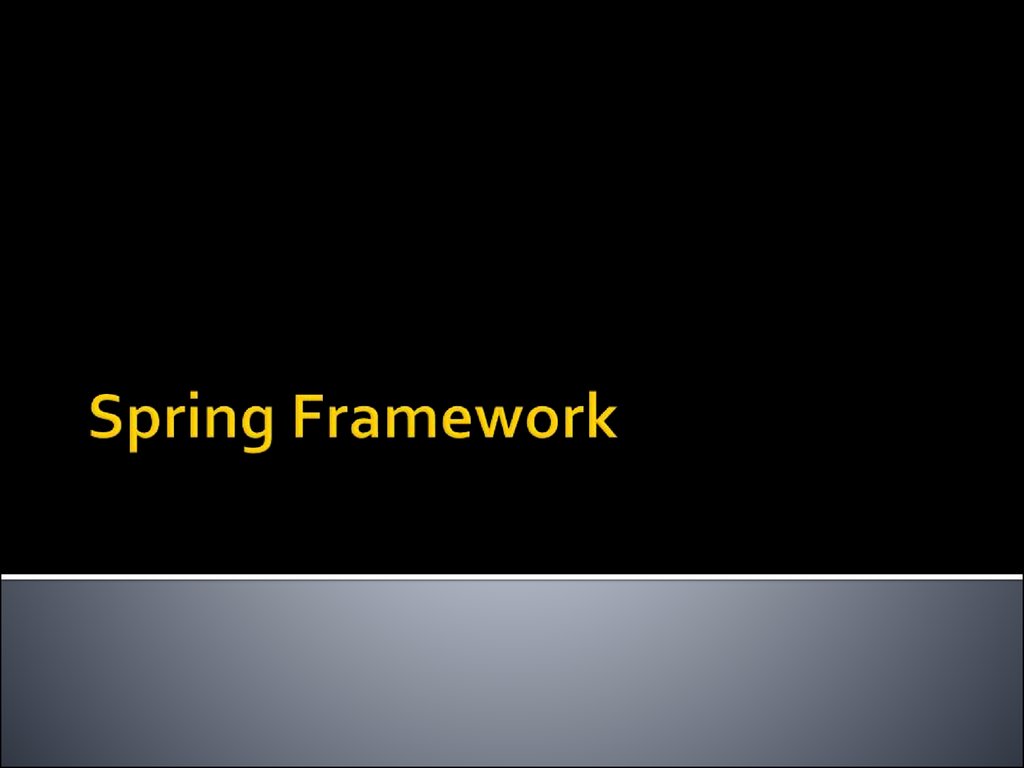 spring framework presentation