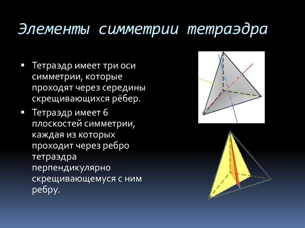 Оси симметрии тетраэдра рисунок