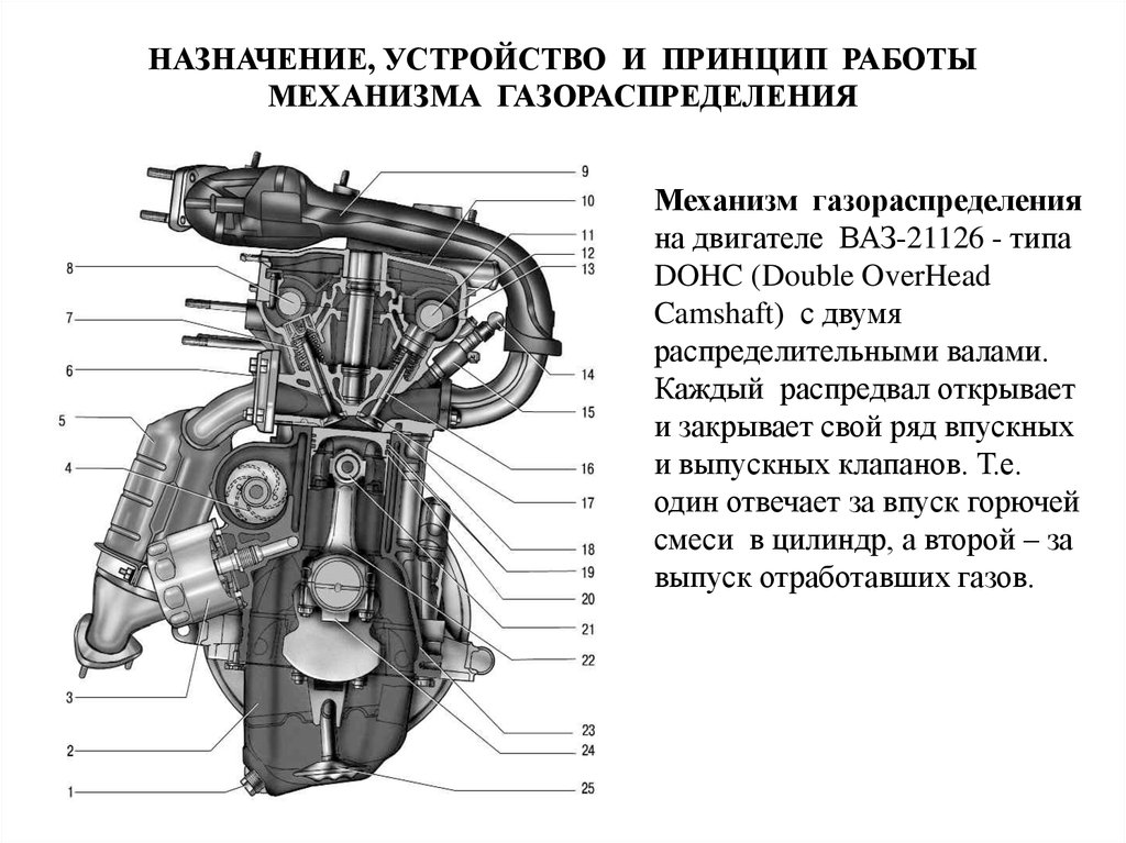 Назначение и устройство. Механизм ГРМ ВАЗ 21126. Конструкция двигателя Приора 16 клапанов. Устройство двигателя Приора 16 клапанов. Схема мотора ВАЗ 21126.