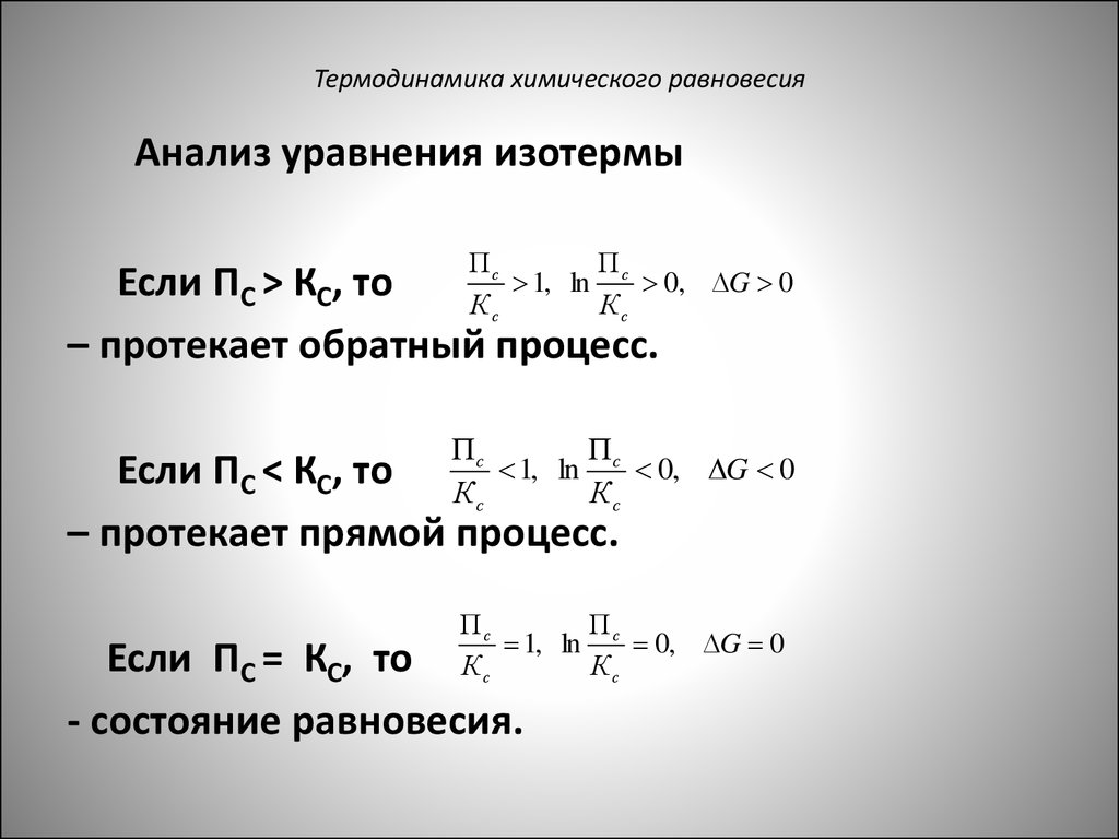 Термодинамика химического равновесия