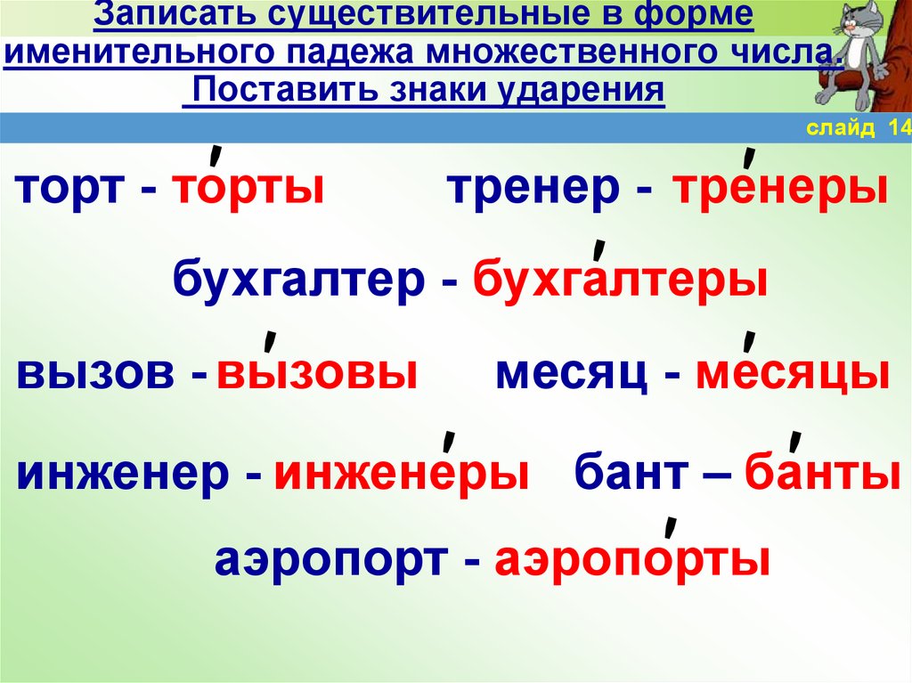 Форма именительного падежа единственного числа. Ударение во множественном числе. Торт во множественном числе ударение. Ударение в словах множественного числа. Ударение во множественном числе существительных.