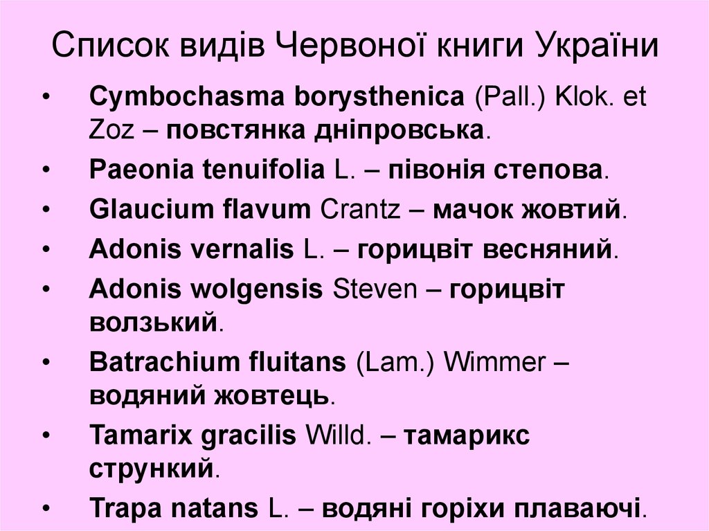 Список видів Червоної книги України