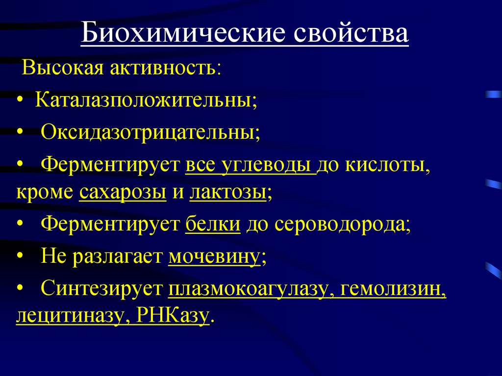 Биохимические свойства. Биохимические свойства чумы. Биохимические свойства мышц.