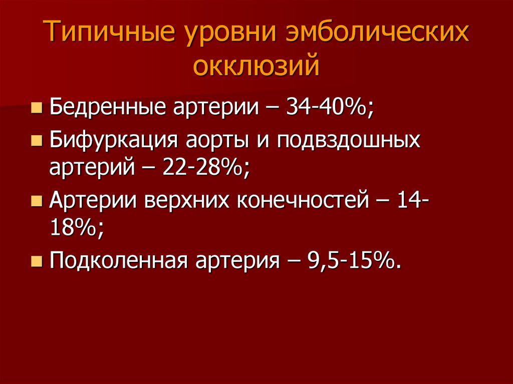 Острая артериальная непроходимость презентация