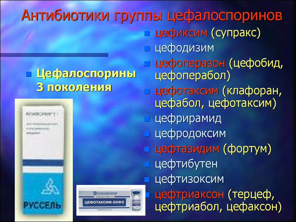 Цефтриаксон относится к группе антибиотиков