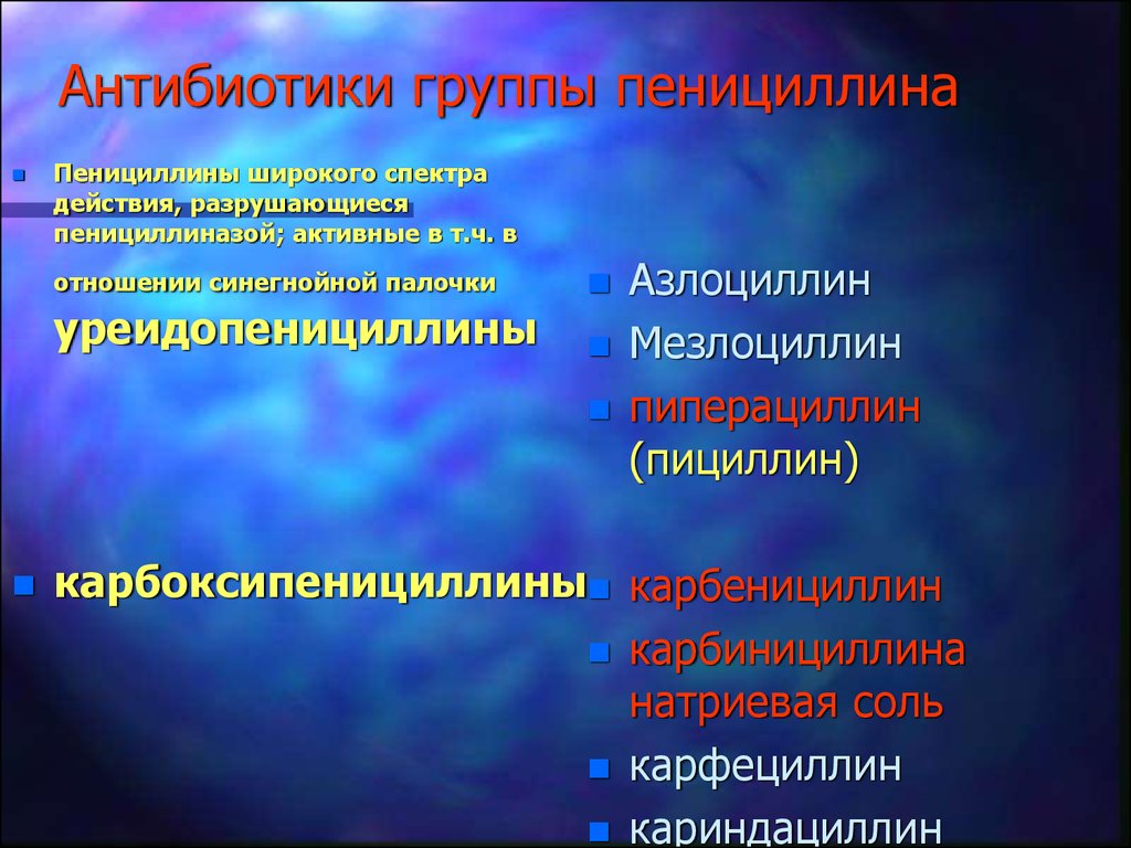 Презентация антибиотики пенициллины