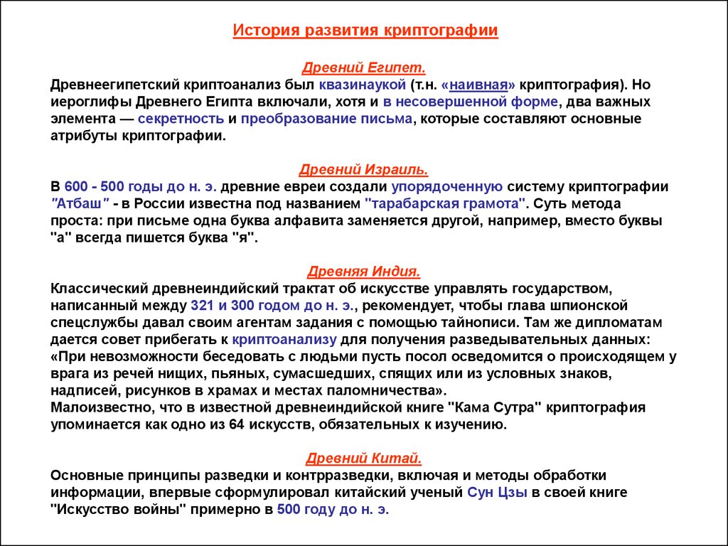 История развития криптографии презентация