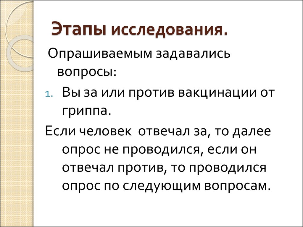 Фазы исследования