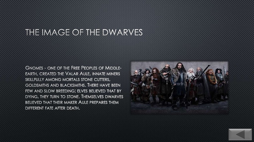 THE IMAGE OF THE DWARVES