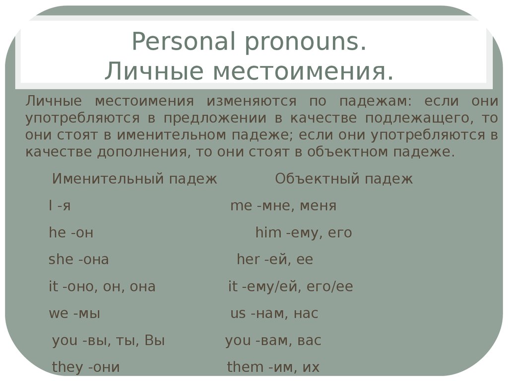 Части речи английского языка - презентация онлайн