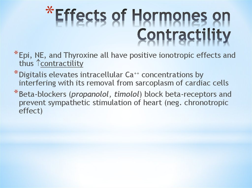 Effects of Hormones on Contractility