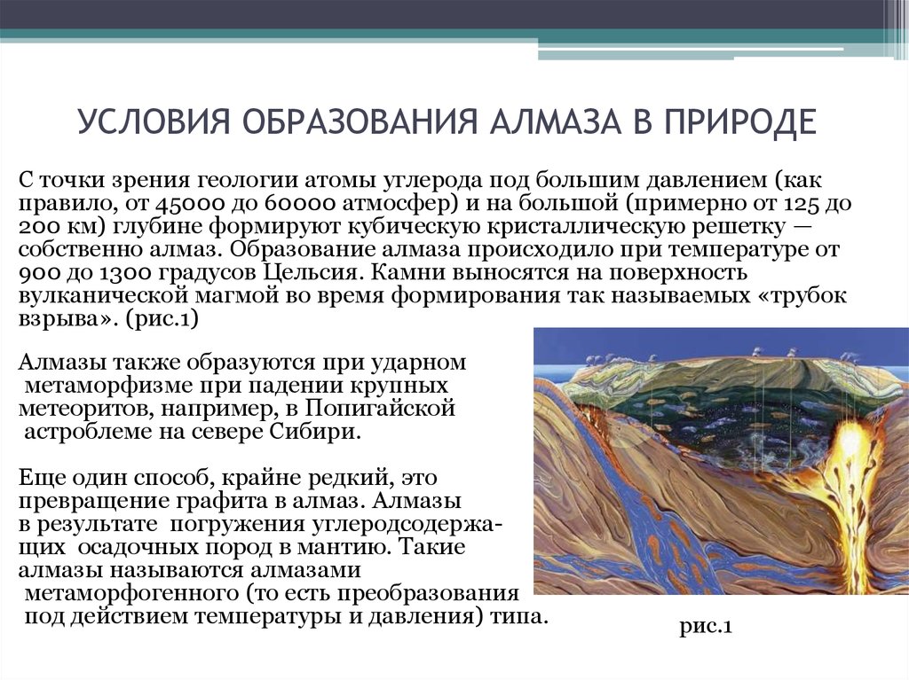 Условия образования. Образование алмаза в природе. Условия образования алмазов. Как образуется Алмаз. Как появляются Алмазы.