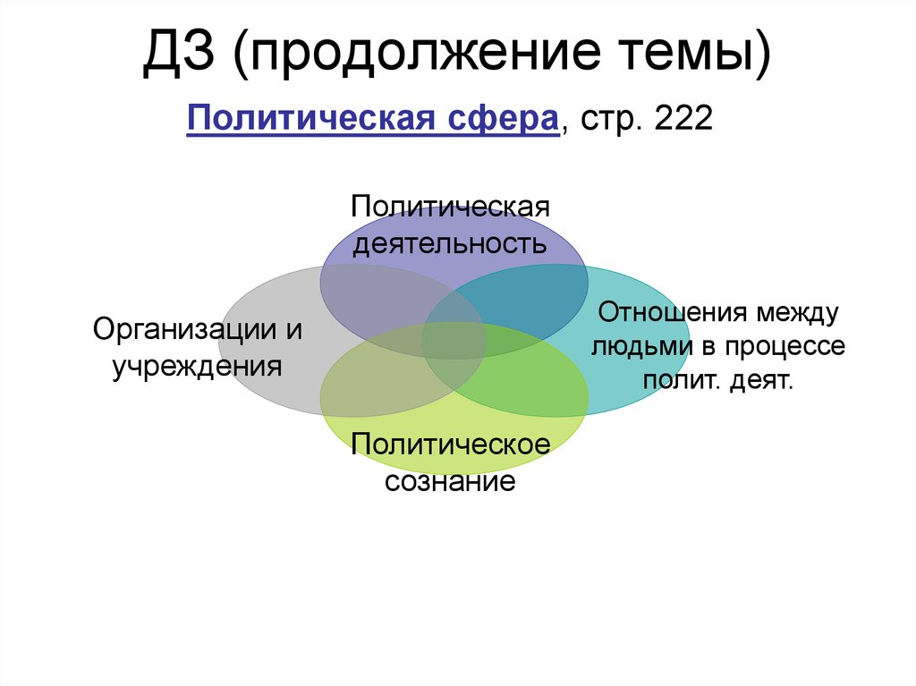 Политическая сфера организации и деятельность