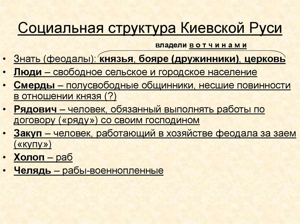 Социальная структура Киевской Руси