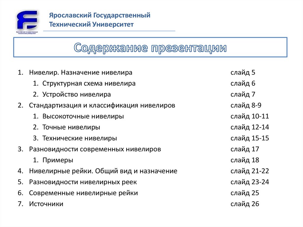 Классификация нивелиров