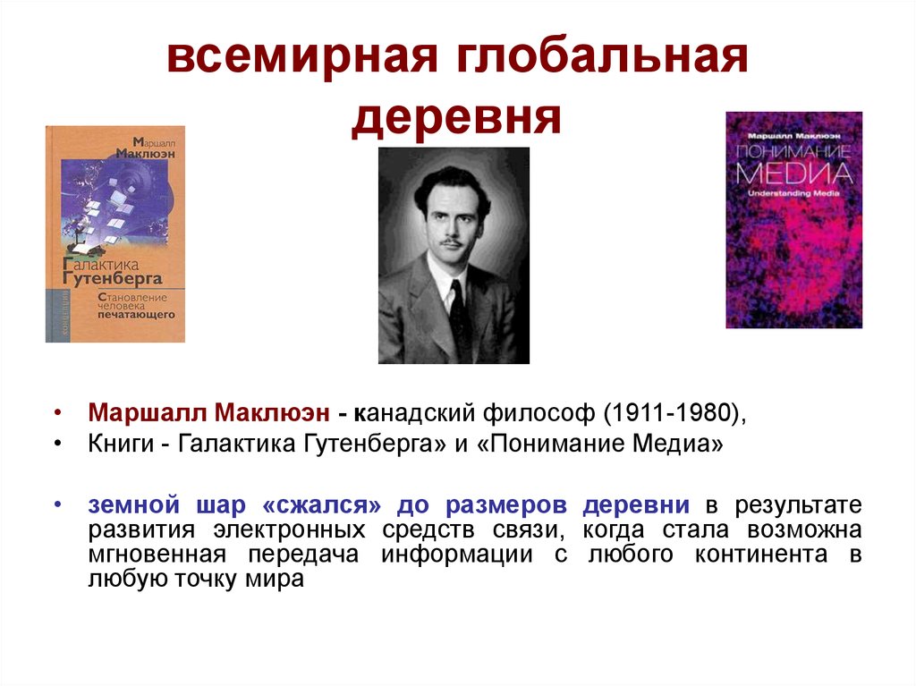 Медиа расширение человека. Маршалл Маклюэн Глобальная деревня. Маршалл Маклюэн канадский философ. Маршалл Маклюэн «Галактика Гутенберга» (1961). Маршалл Маклюэн 1911 1980.